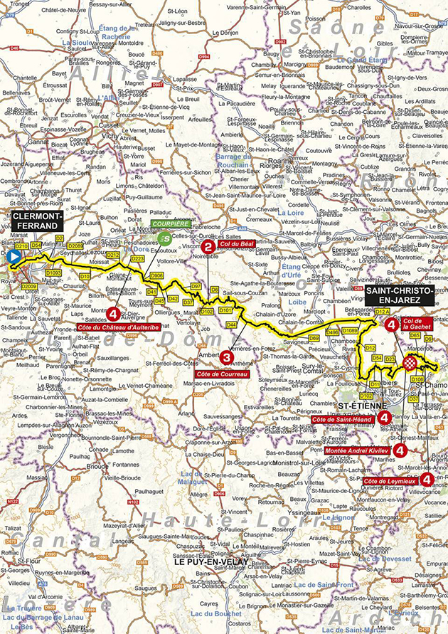 2020 Dauphine stage 1 map